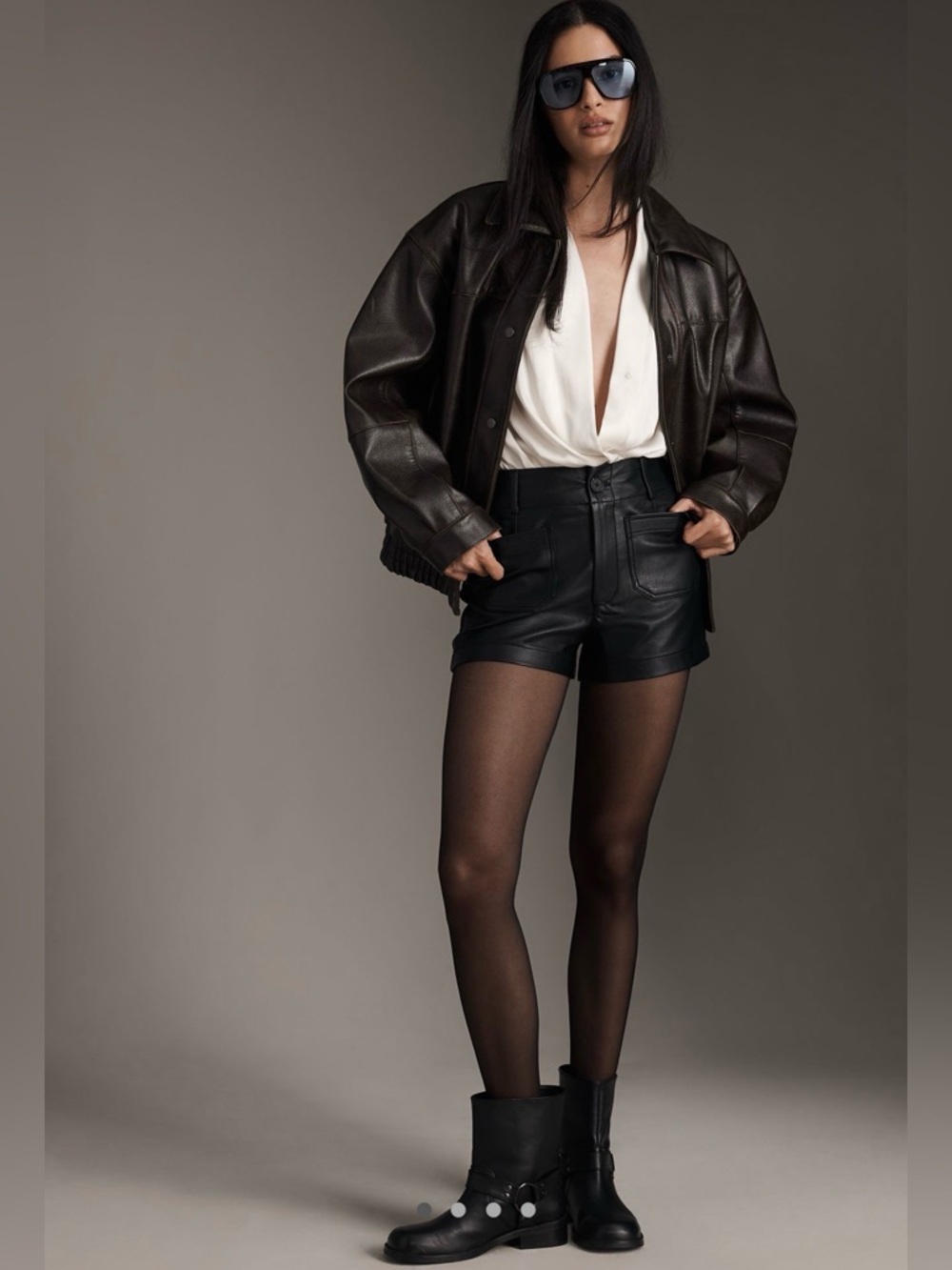 Maeve for Anthropologie Leather Shorts